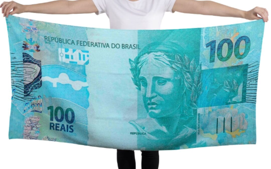 Toalha Praia Nota de 100 Estampada – Leve Secagem Rápida