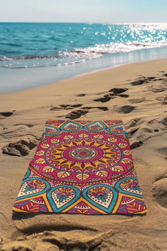 Toalha Praia Mandala Ternura Estampada - Leve Secagem Rápida - Imagem 4