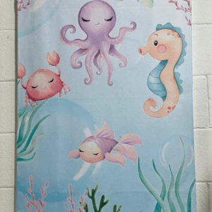 Kit 10 Toalhas Praia Fundo do Mar Aquarela 70x140cm Aniversário 210gr Leve, Secagem Rápida