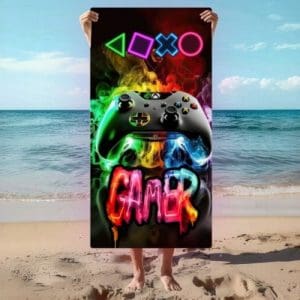 Kit 10 Toalhas De praia TEMA GAMER VIDEO GAME 70x140cm Aniversário 210gr Leve, Secagem Rápida (cópia)